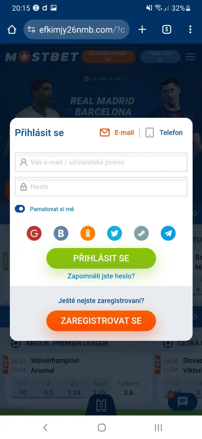 Přihlaste se do Mostbet e-mailem