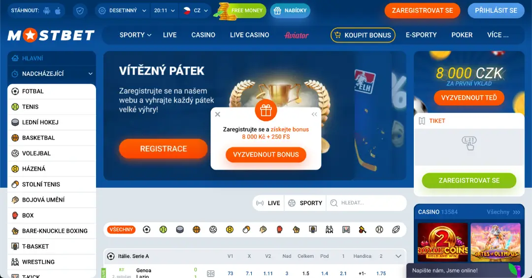 Login Mostbet na webu